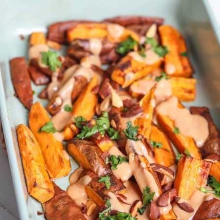 Roast Sweet Potatoes with Miso Sauce